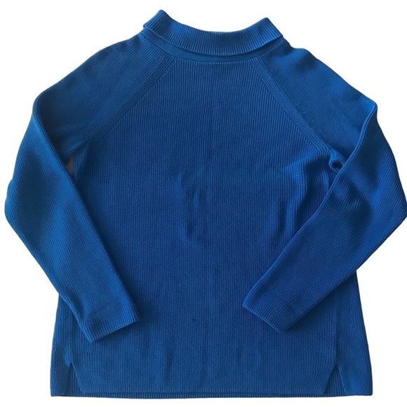 Talbots size M royal blue long sleeve sweater Side slits round neck - Picture 1 of 5
